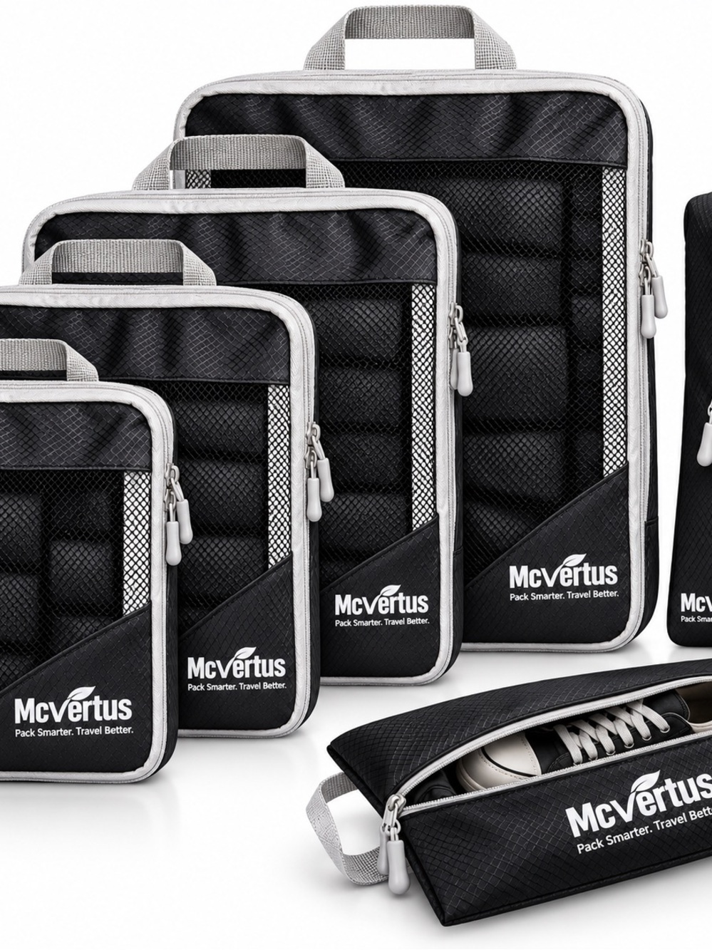 Black Packing Cube Set for Men - Travel Organizer